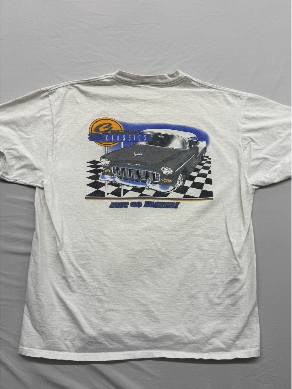 Vintage Chevy Classics 1955 Bel Air Graphic T-Shirt Boxy Cropped Fit XL